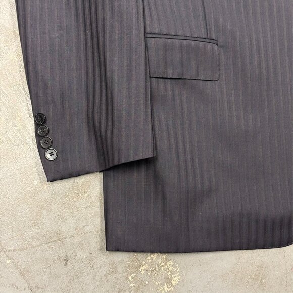 Ermenegildo Zenga Suit "Z Zegna" City Fit Striped Navy Blue 2pc Wool 44L 38x32 - Picture 3 of 12